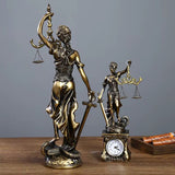 Themis Goddess Of Justice Statue Greek Mythology Ornaments Gift With clock decor