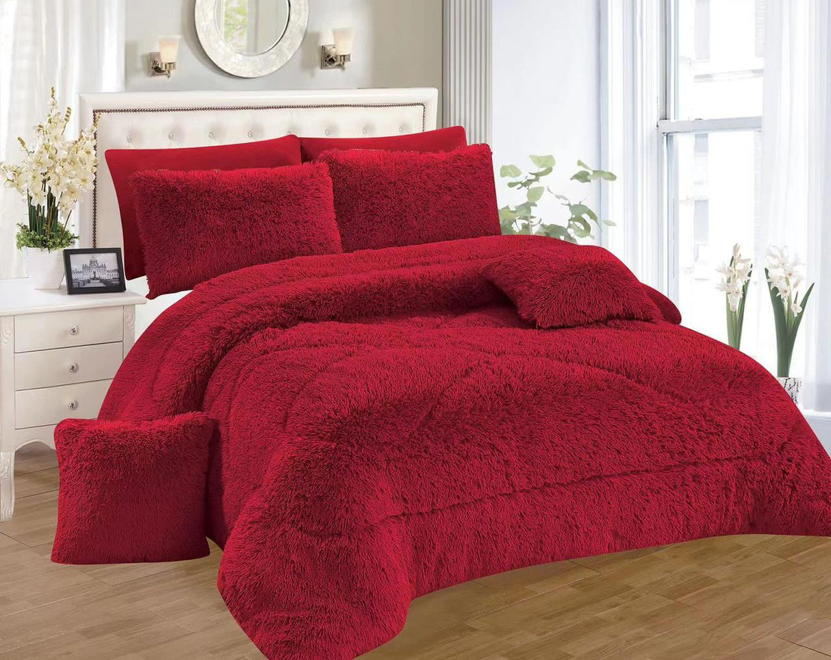 6pc Luxury Velvet Plush Fur Duvet set