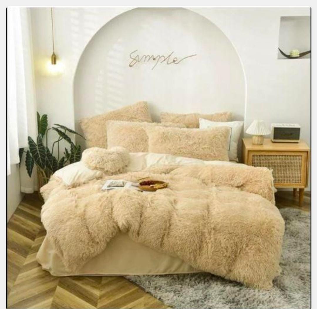 6pc Luxury Velvet Plush Fur Duvet set