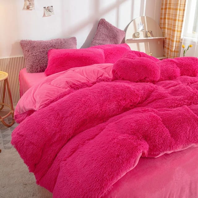 6pc Luxury Velvet Plush Fur Duvet set