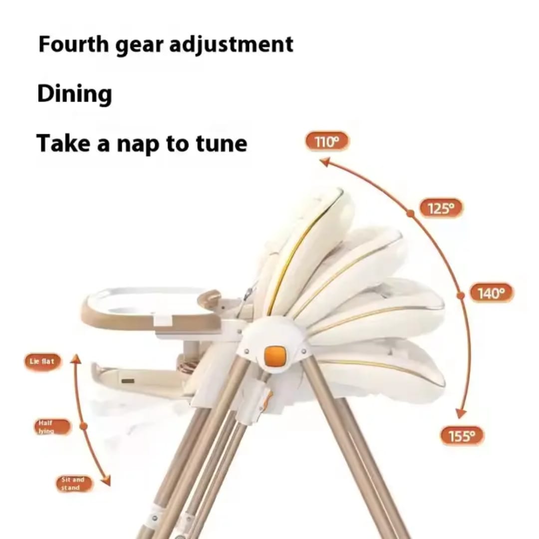 Multi-Functional Baby Feeding Chair with Swing, Recline &amp; Wheels | Convertible High Chair