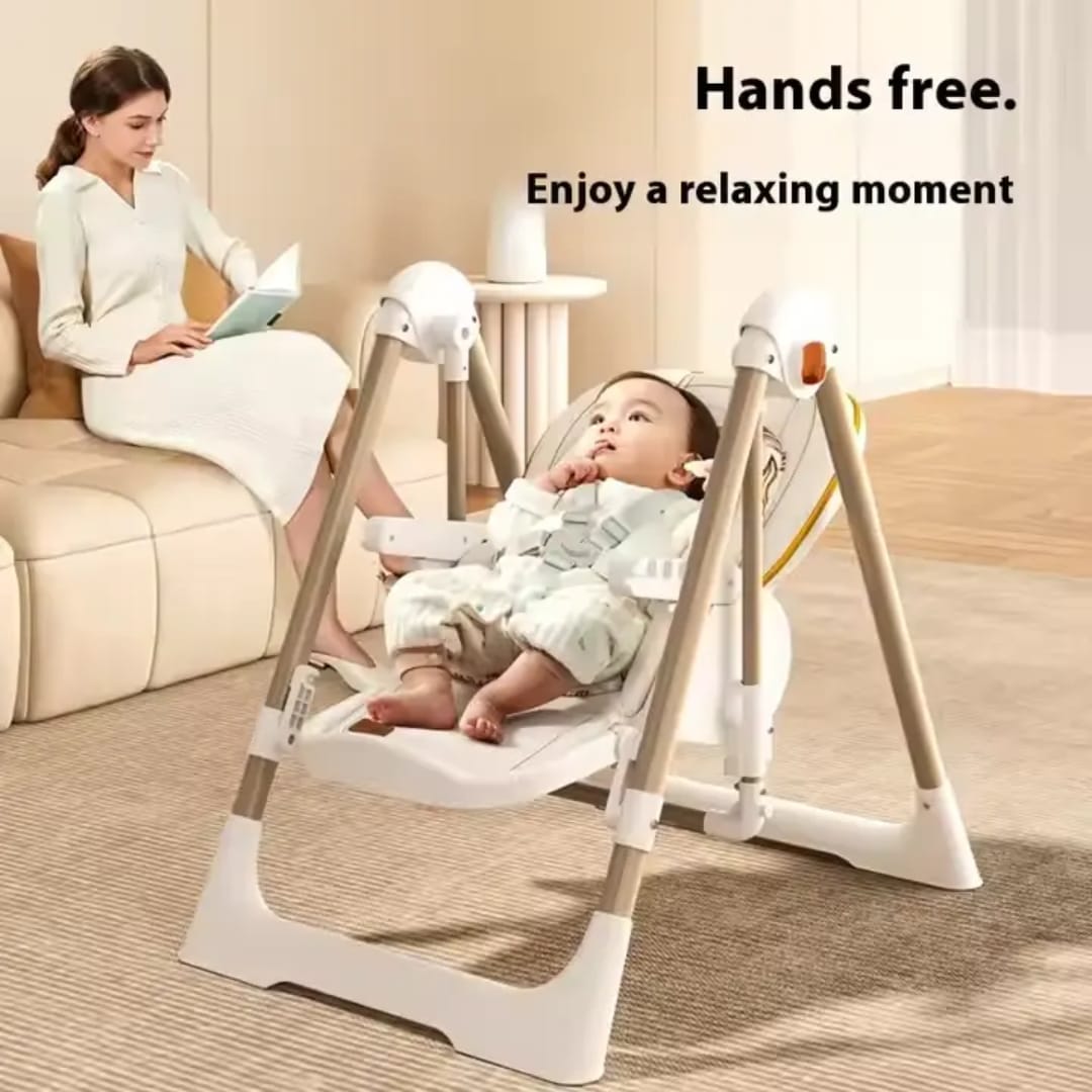 Multi-Functional Baby Feeding Chair with Swing, Recline &amp; Wheels | Convertible High Chair