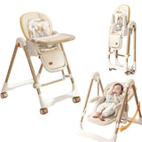 Multi-Functional Baby Feeding Chair with Swing, Recline &amp; Wheels | Convertible High Chair