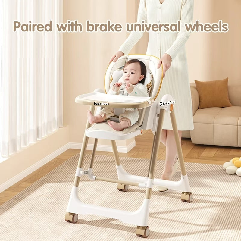 Multi-Functional Baby Feeding Chair with Swing, Recline &amp; Wheels | Convertible High Chair