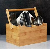Portable countertop/kitchen cutlery organizer with handle