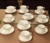 6pcs Cup + Saucer Set made of bone China material