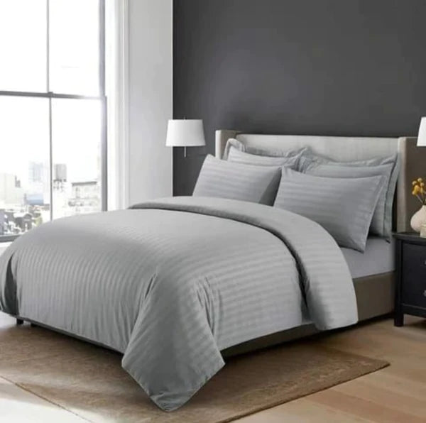 6*6/6*7 Stripped Cotton Duvet Cover Set