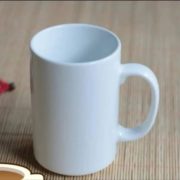 6pcs Ceramic White Tall Plain Mug