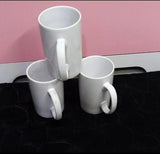 6pcs Ceramic White Tall Plain Mug