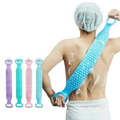 Silicone Double Side Back Scrubber Strip Bathing