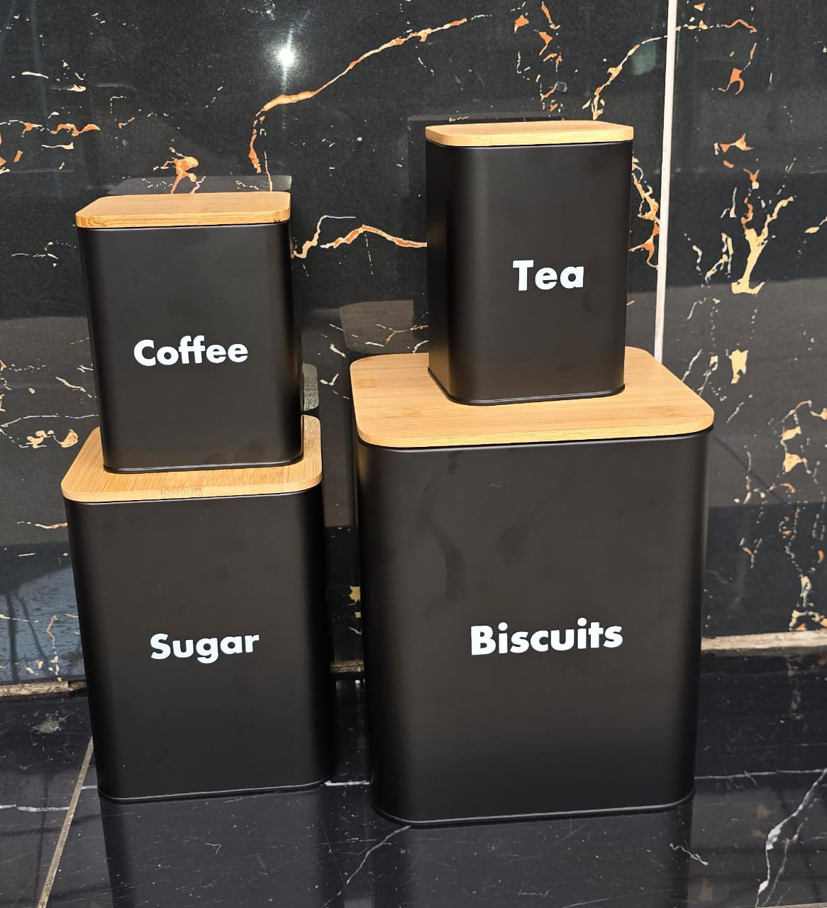 Storage Jars Set with Bamboo Lid