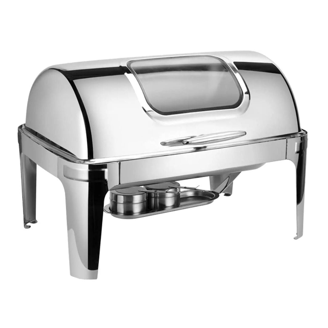 Chaffing dish Stainless steel roll top with glass window 9 Ltr Roll Top chafing dish