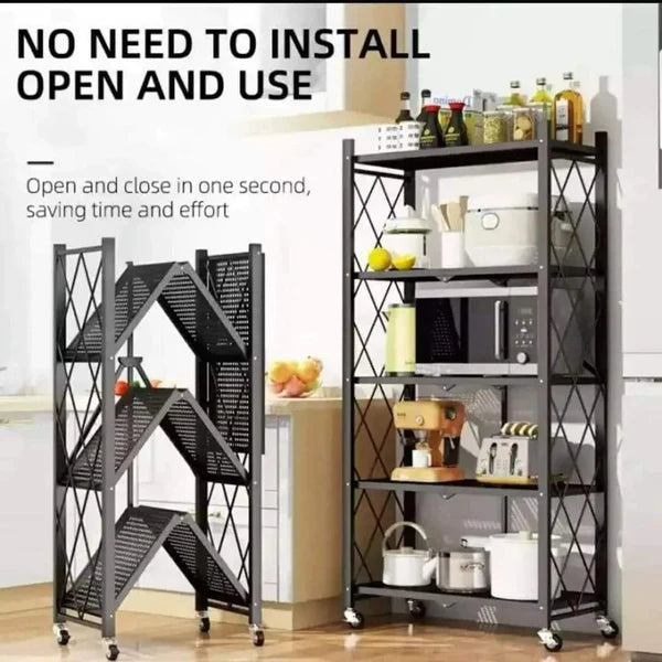 High Quality Metallic Kitchen Shelf Rack Black 5 Tier – Homelux Kenya
