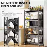 High Quality Metallic Kitchen Shelf Rack Black 5 Tier