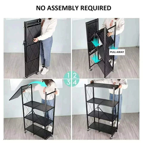 High Quality Metallic Kitchen Shelf Rack Black 5 Tier