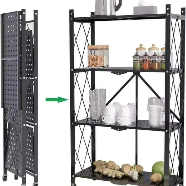 High Quality Metallic Kitchen Shelf Rack Black 5 Tier