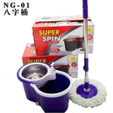 Spin mop bucket with wheels and soap dispenser