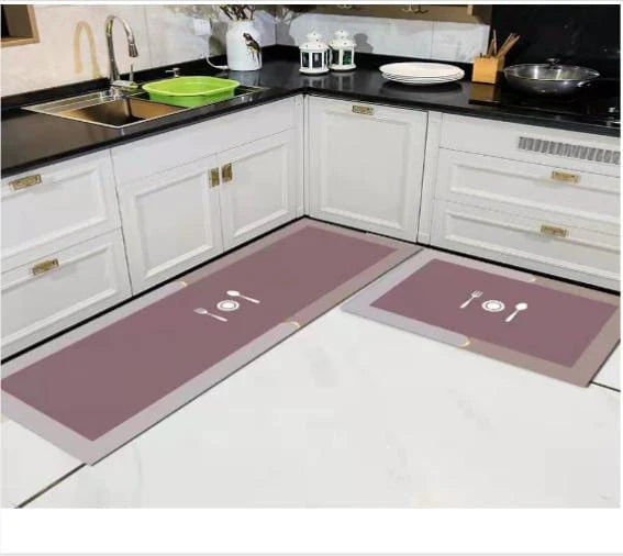 2pcs kitchen mats with rubber super non-slip underside