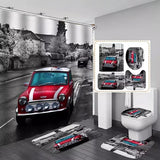 4 in 1 Bathroom sets with shower curtain and rugs