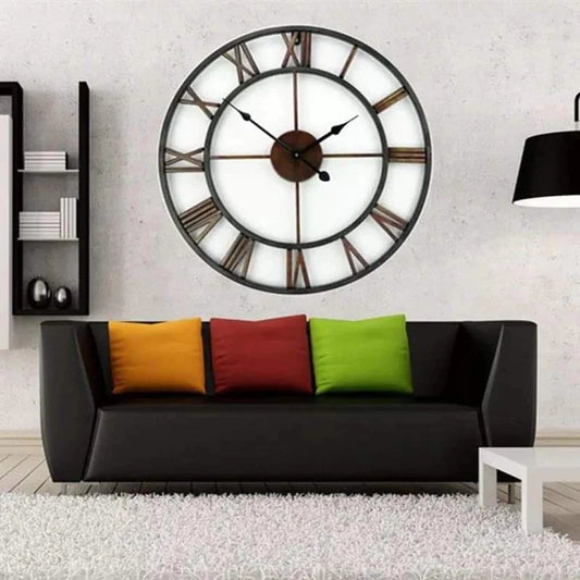 Nordic functional Round Metal Roman Numeral Wall Clocks.