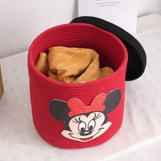 Cotton Rope Basket with Cute Cartoon Design