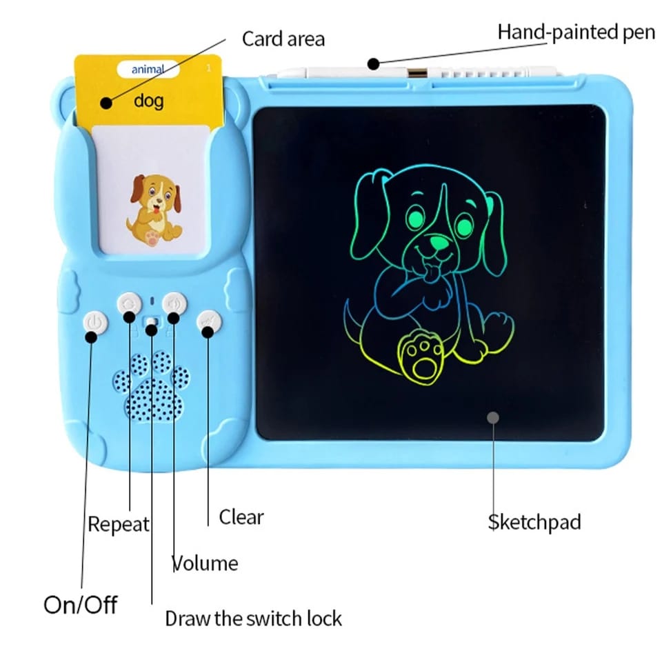 2 in 1  talking flashcards with an LCD writing pad.