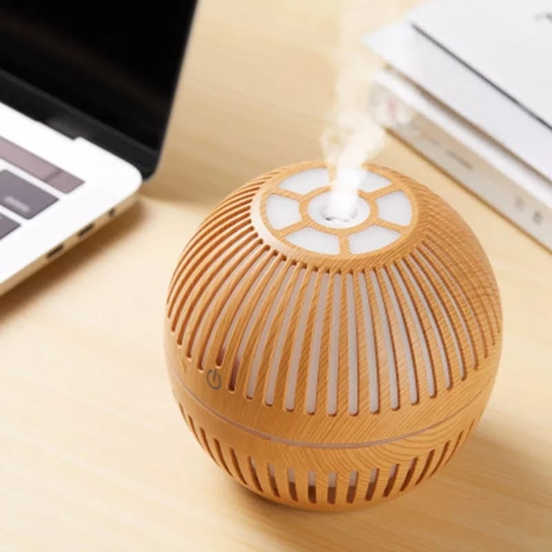 200ml Wood Grain round shape Air Humidifier