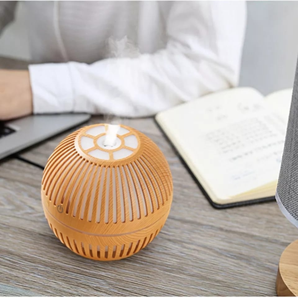 200ml Wood Grain round shape Air Humidifier