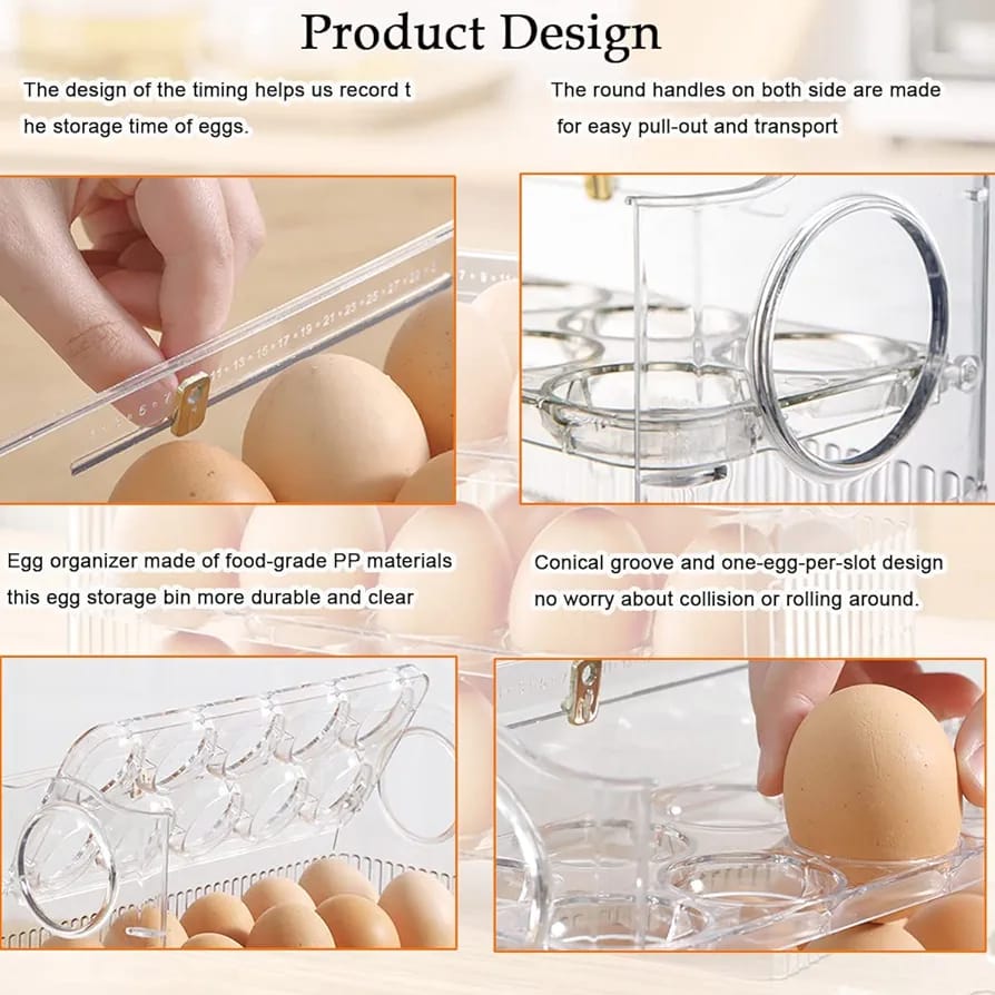 Transparent  Flip Egg Box Organizer