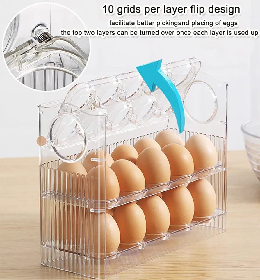 Transparent  Flip Egg Box Organizer