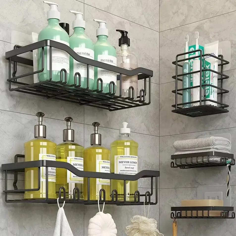 5pcs set Shower caddy shelf/Bathroom organizer.