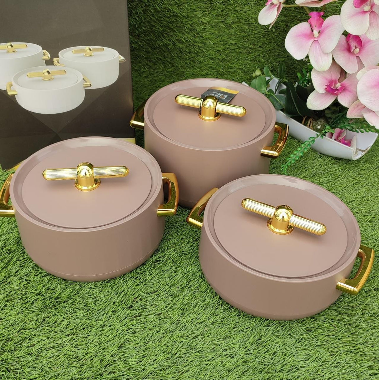 3 pcs Luxurious insulated Hotpots