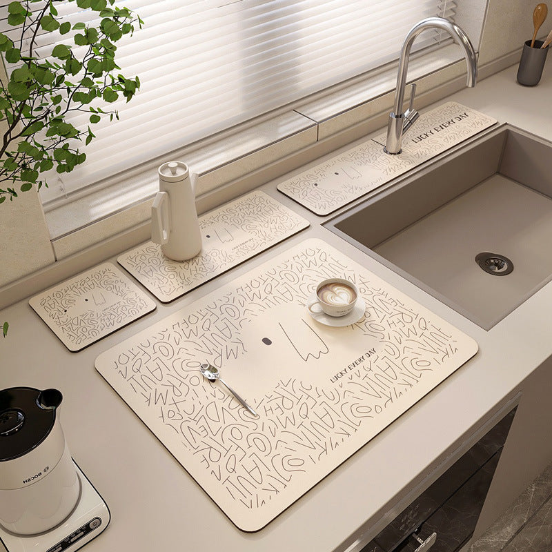 3 in 1 Anti-Splash sink diatom sink drying mat Set.