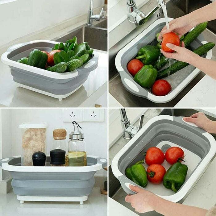 3 In 1 Collapsible Chopping Board/wash Basin Colander