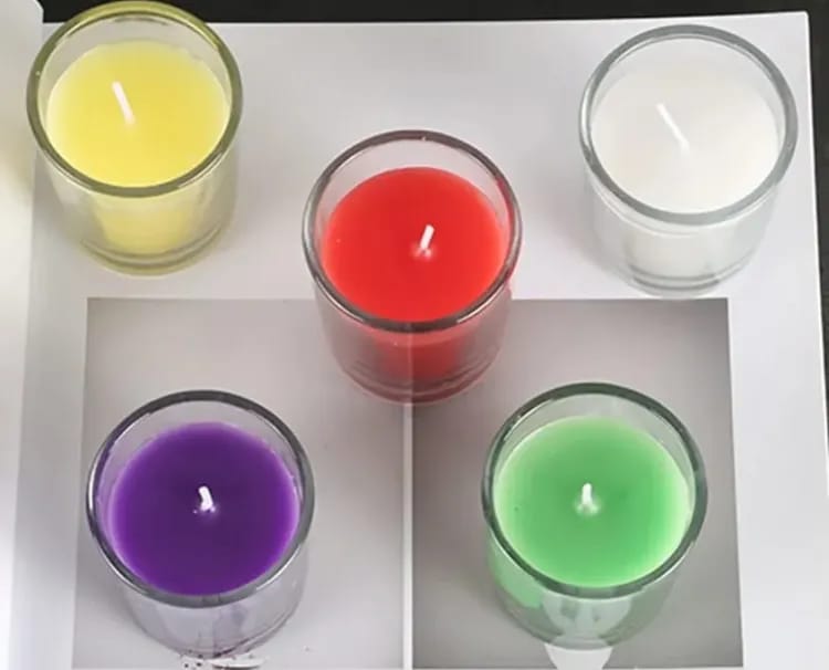 6pc pack of scented candles in glass holders