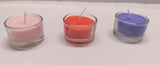 6pc pack of scented candles in glass holders