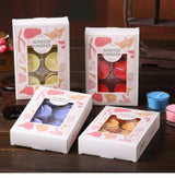 6pc pack of scented candles in glass holders