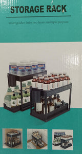 Detachable 2 layer smart golden baby multipurpose spice rack with bottom drawer
