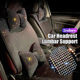 Universal luxury rhinestone diamond bowknot car headrest