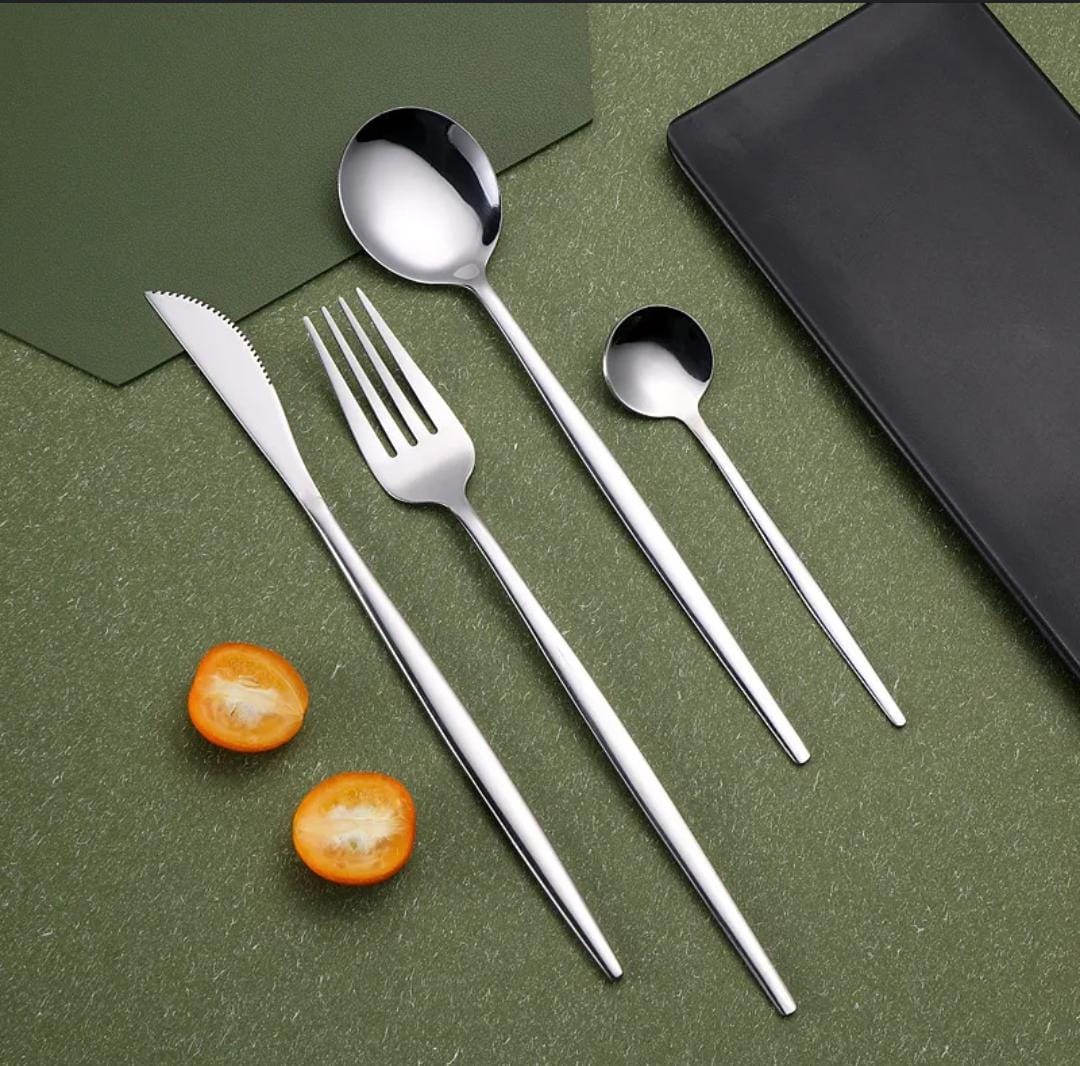 Slim Feng Silver Stainless Cutlery (24 pieces)