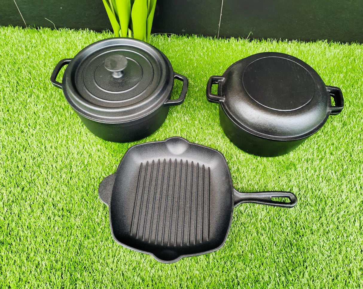 Cast iron cooking pots