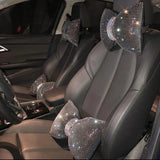 Universal luxury rhinestone diamond bowknot car headrest