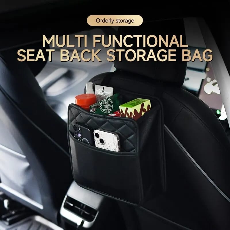 Car back seat storage leather bag