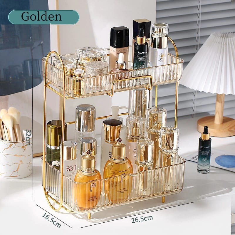 Acrylic Double layer cosmetic organizer