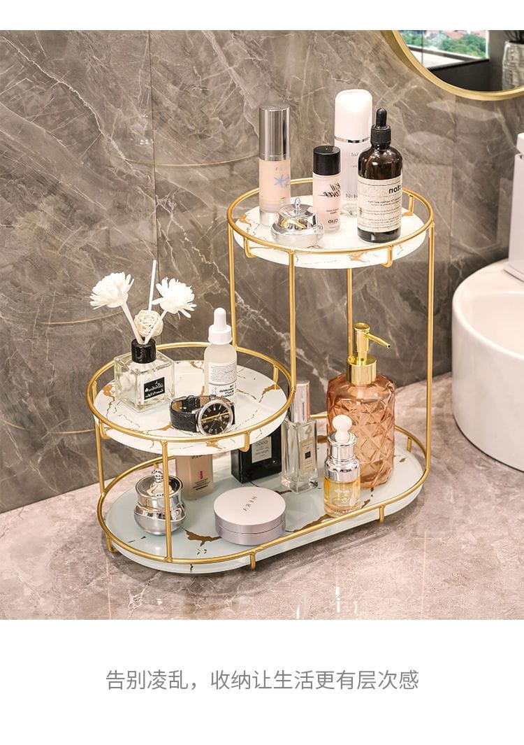 Light Luxury Storage Shelf/Cosmetics Toiletries Organizer.