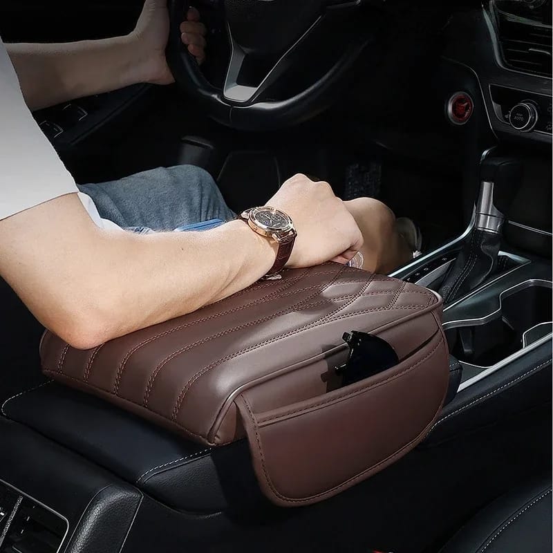 Universal car armrest pad with side storage