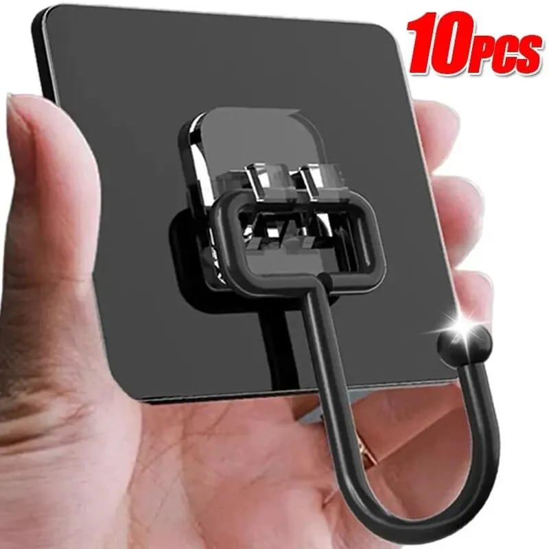 10pcs Black transparent multipurpose adhesive hooks