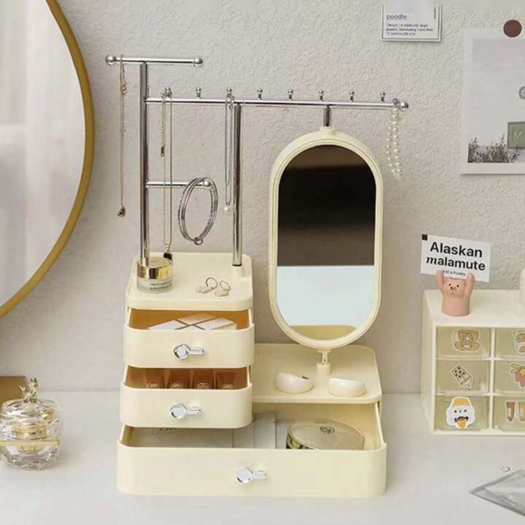 Jewelry display / Organizer storage box with mirror.