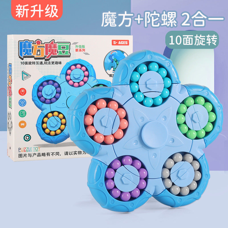 Ten Side Rotating pentagon Gyro Magic Spinning Beans Finger Cube