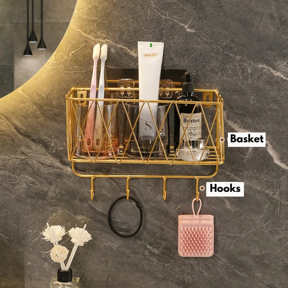 Bathroom Shelves Wall Hanging  Storage Basket